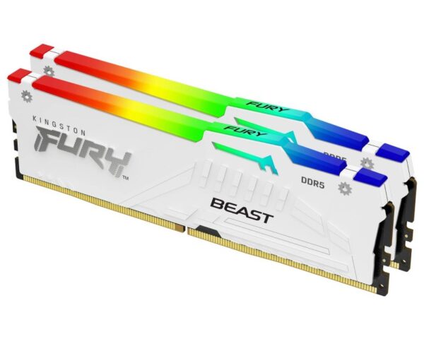 KINGSTON DIMM DDR5 64GB (2x32GB kit) 5200MT/s KF552C36BWEAK2-64 Fury Beast RGB White Expo - Image 2