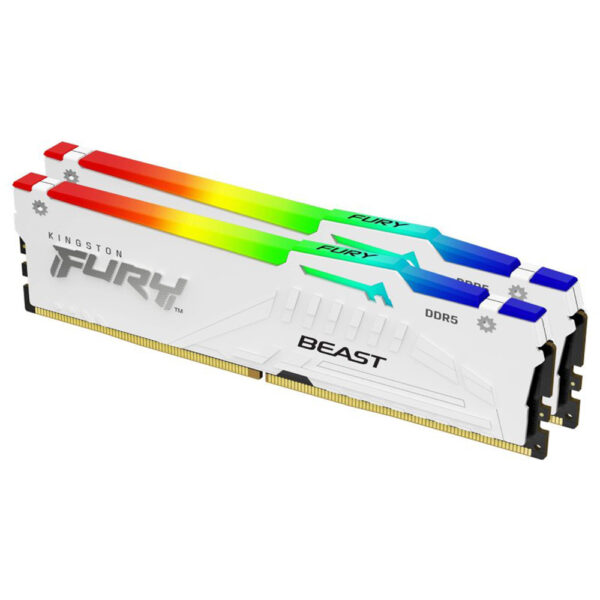 KINGSTON DIMM DDR5 64GB (2x32GB kit) 5200MT/s KF552C36BWEAK2-64 Fury Beast RGB White Expo